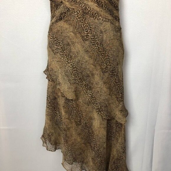 Vintage Chetta B Leopard Print Layered Silk Dress L - Picture 6 of 12
